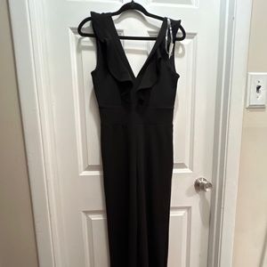 Black V-cut Jumpsuit/Romper